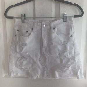 White Denim Skirt